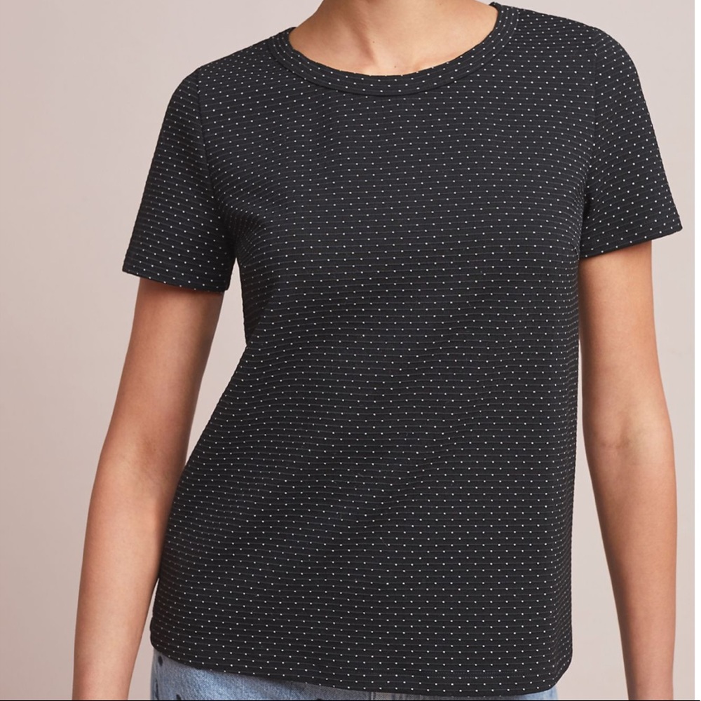 Anthropologie Eri + Ali Polka Dot Top Short Sleeve